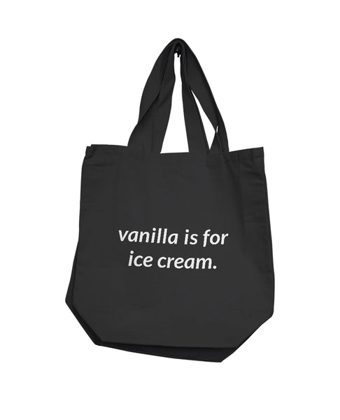 Nobu Vanilla Is For Ice Cream Reusable Tote - Black