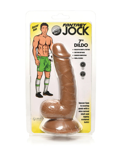 Curve Toys Jock Soccer Sam 7" Dildo w/Balls - Dark