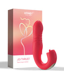 Joi App Controlled Thrusting G-Spot Vibrator & Clit Licker - Red