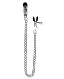 Adjustable Broad Tip Nipple Clamps w/Link Chain, Bondage Blindfolds & Restraints,- www.gspotzone.com