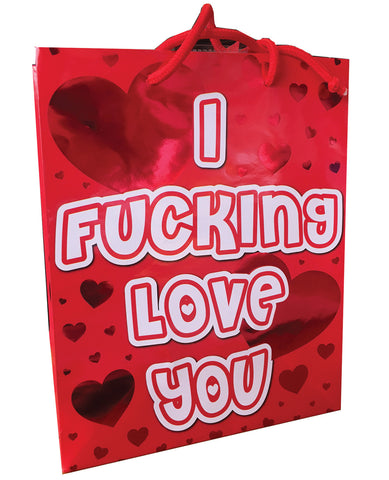 I Fucking Love You Red Heart Foil Gift Bag