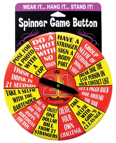 The 21 Challenge Spinner Button - Wear it, Hang it,...Stand it