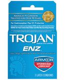 Trojan-Enz Spermicidal Lubricated Condoms - Box of 3