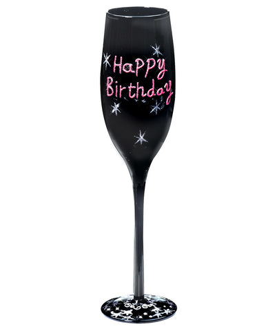 Happy Birthday Fluted Glass