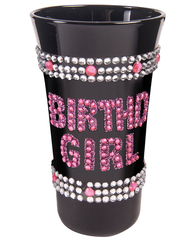 Birthday Girl Shot Glass w/Pink Stones - Black