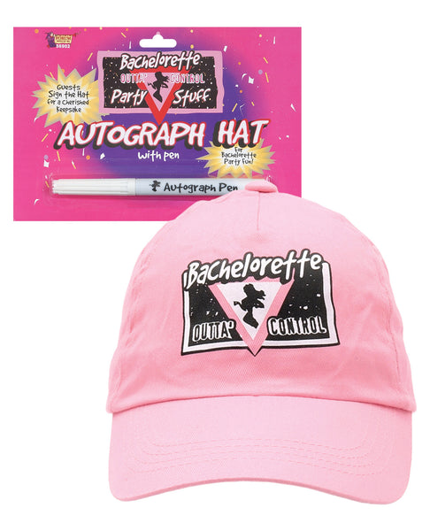 Bachelorette Autograph Hat w/Pen, Bachelorette & Party Supplies,- www.gspotzone.com