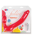 Tantus Vibrating Silicone Feeldoe More - Red