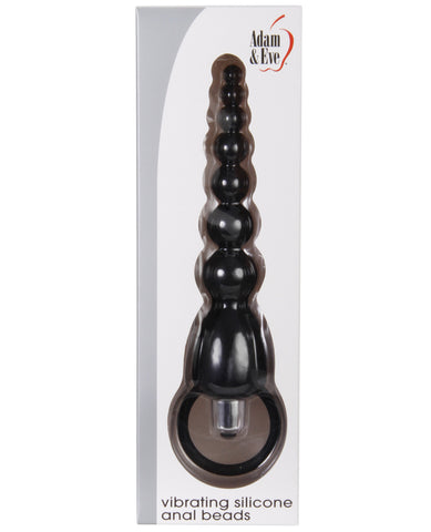 Adam & Eve Vibrating Silicone Anal Beads - Black, Anal Products,- www.gspotzone.com