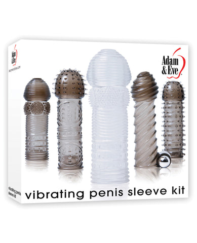 Adam & Eve Vibrating Penis Sleeve Kit - Smoke/Clear, Penis Enhancement,- www.gspotzone.com