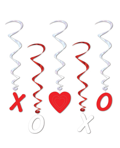Valentines X's & O's Whirls - Red/White