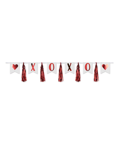Valentines XOXO Tassel Streamer - Red