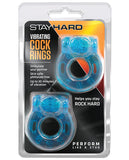 Blush Stay Hard Vibrating Cock Ring 2 Pack - Blue - www.gspotzone.com