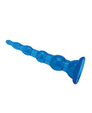 Blue Line C & B 6.75" Anal Beads w/Suction Base - Jelly Blue