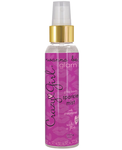 Crazy Girl Glitzy Silver Body Sparkle Mist w/Pheromones - 4 oz Such a Flirt