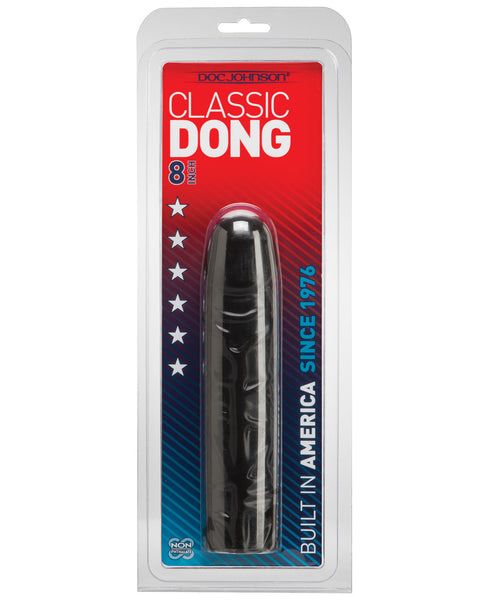 8" Classic Dong - Black, Dongs & Dildos,- www.gspotzone.com