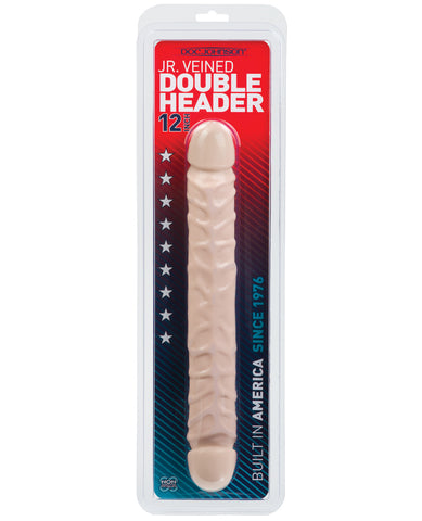 12" Jr. Double Header - White, Dongs & Dildos,- www.gspotzone.com