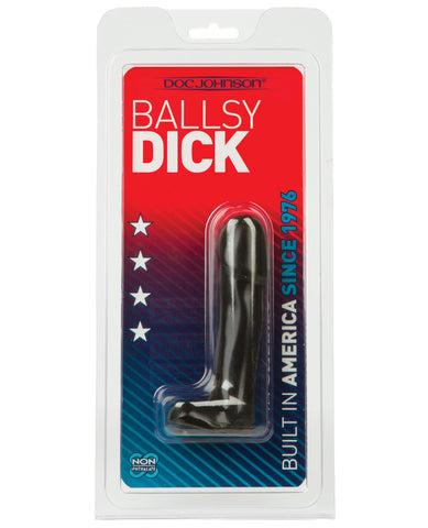 4" Ballsy Dick - Black, Dongs & Dildos,- www.gspotzone.com