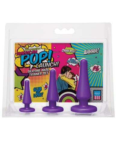 American Pop Launch Silicone Anal Trainer Set - Purple, Anal Products,- www.gspotzone.com