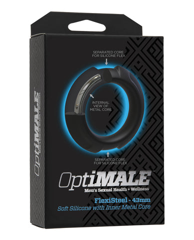 OptiMale FlexiSteel Cock Ring - 43mm Black