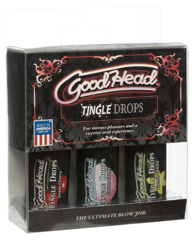 Good Head Tingle Drops  3 Pack - Sweet Cherry/Cotton Candy/French Vanilla