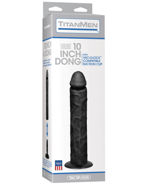 TitanMen 10" Ultraskyn Dong w/Suction Cup - Black