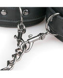 Easy Toys Leather Collar w/Handcuffs - Black