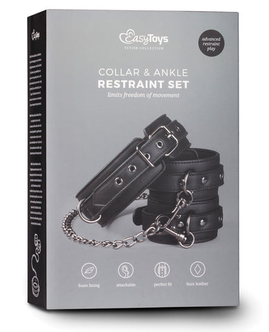 Easy Toys Leather Collar w/Anklecuff - Black