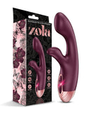Zola Rechargeable Silicone Dual Massager - Burgundy/Rose Gold