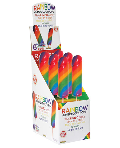 Jumbo Rainbow Cock Pops - Display of 6