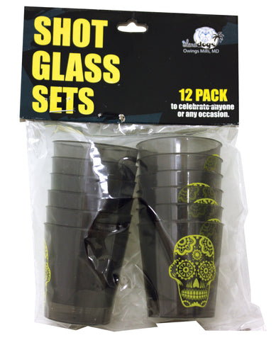Candy Skull Shot Glass Set - Pack of 12