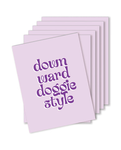 Downward Doggie Naughty Greeting Card - Pack Of 6