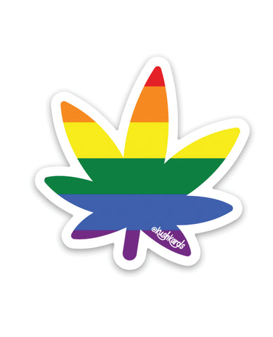 Rainbow Pot Leaf Naughty Sticker - Pack of 3