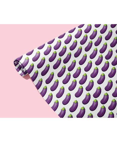 Eggplant Naughty Wrapping Paper