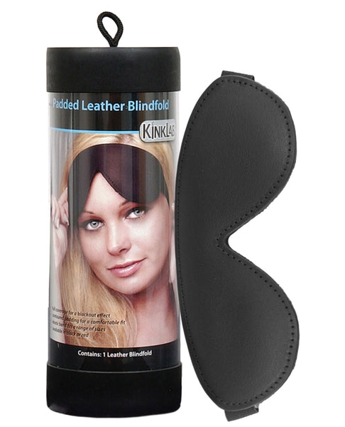 Kinklab Padded Leather Blindfold - Black