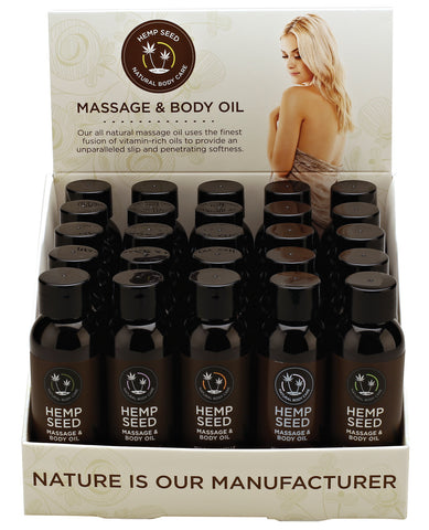 Earthly Body Massage & Body Oil - 2 oz Dream, Lavender, Skinny, Naked & Guavalava Display of 25