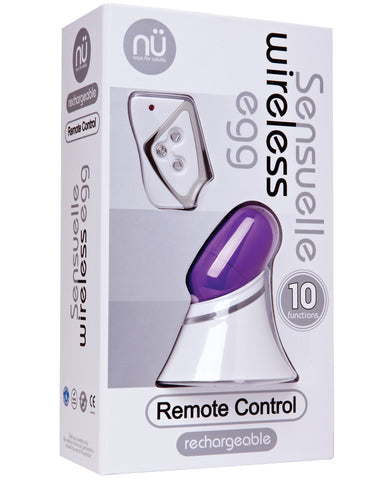 Sensuelle Rechargeable Wireless Remote Control Egg - 10 Function Purple
