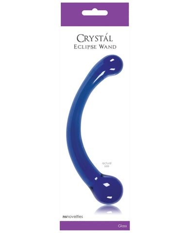 NS Novelties Crystal Eclipse Glass Massage Wand - Blue