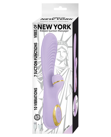 Vibes of New York Ribbed Suction Massager - Lavender
