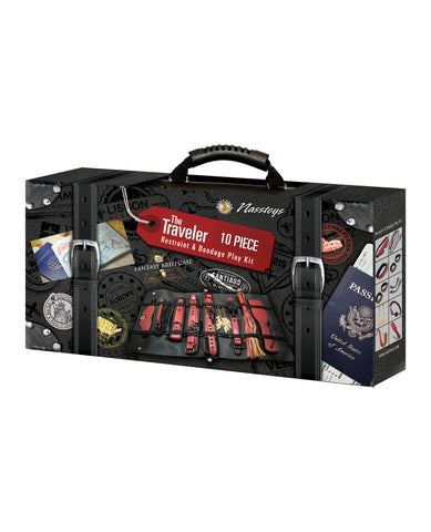 The Ultimate Fantasy Travel Briefcase Restraint & Bondage Play Kit - Burgundy
