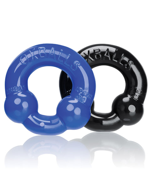 Oxballs Ultraballs Cock Rings - Black/Clear Pack of 2