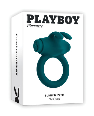 Playboy Pleasure Bunny Buzzer Cock Ring - Teal