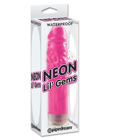 Neon Lil' Gems Multispeed Waterproof Vibrator - Pink