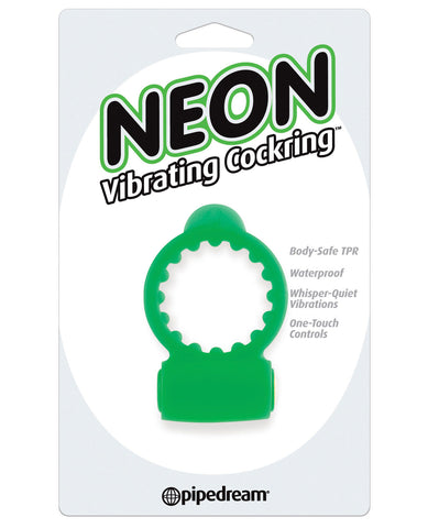Neon Vibrating Cockring - Green