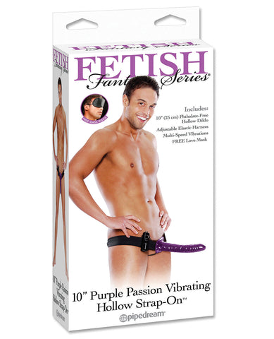 Fetish Fantasy Series 10" Purple Passion Vibrating Hollow Strap On