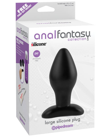 Anal Fantasy Collection Large Silicone Plug - Black, Anal Products,- www.gspotzone.com