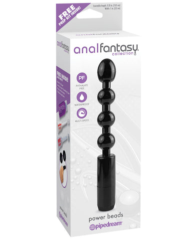 Anal Fantasy Collection Power Beads - Black, Anal Products,- www.gspotzone.com