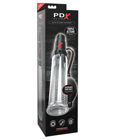 PDX Elite Suck N Pump Stroker - Clear