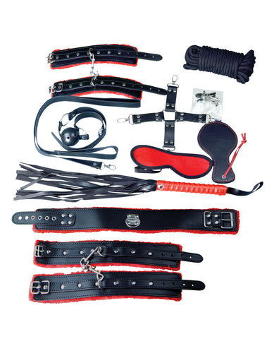 Plesur Deluxe Bondage Kit - Black/Red