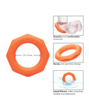 Alpha Liquid Silicone Sexagon Ring - Orange