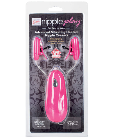 Nipple Play Advanced Vibrating Heated Nipple Teasers - Pink
